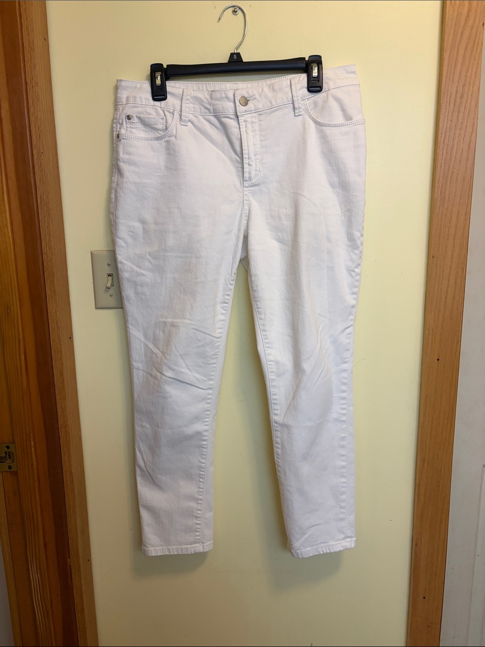 NYDJ White Denim Jeans with Branded Waist Label